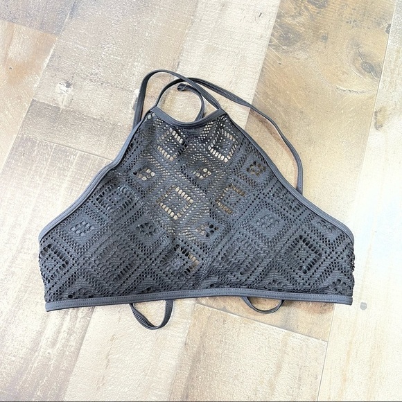 aerie Other - aerie Black Crochet Halter Bikini Top XS